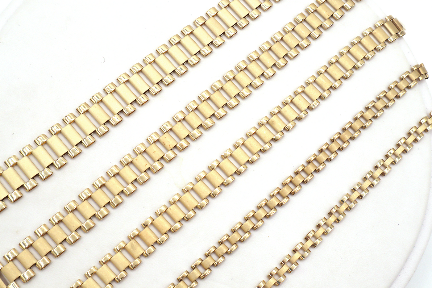 10K Solid Yellow Gold Statesman 14 — 14mm Watch-Band Link Bracelet