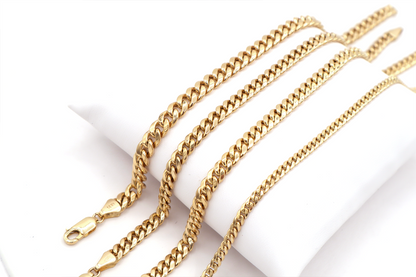 3mm Miami Cuban link 14k Gold bracelet STF Diamonds