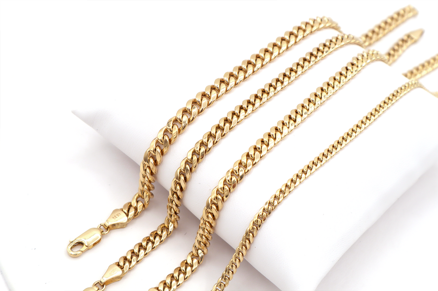 4.7mm Miami Cuban link 14k Gold bracelet STF Diamonds