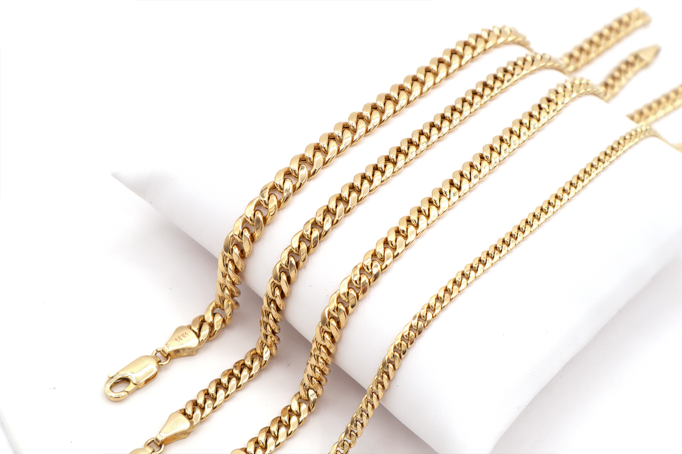 14K Solid Gold Diamond-Cut 5.3mm Miami Cuban Link Bracelet 3-3"
