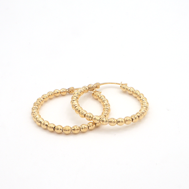 Yes Fly me To The Moon Rocks Hoop Earrings Pure 10K Yellow Gold - STF DIAMONDS