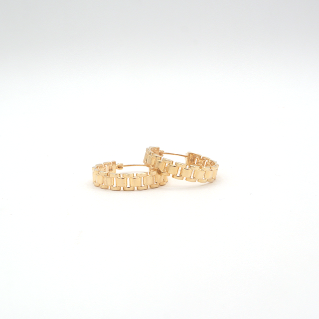 Classic Presidential Rolly Hoop Earrings Pure 10K Yellow Gold