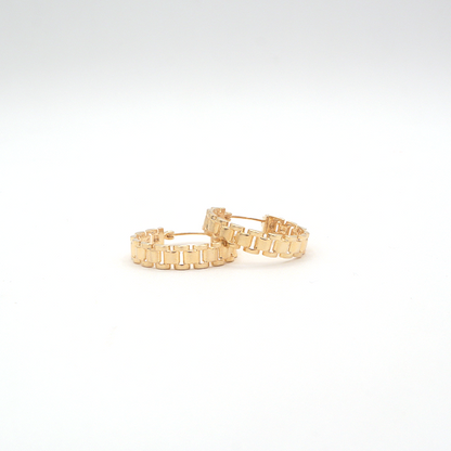 Classic Presidential Rolly Hoop Earrings Pure 10K Yellow Gold