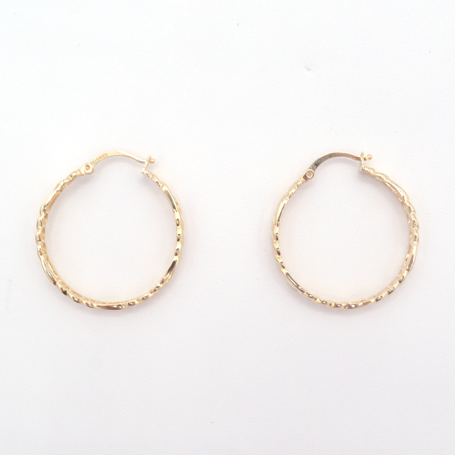 My Hero Your Figaro Hoop Earrings Pure 10K Yellow Gold - STF DIAMONDS