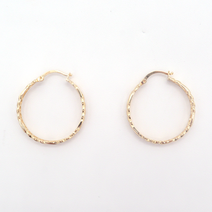 My Hero Your Figaro Hoop Earrings Pure 10K Yellow Gold - STF DIAMONDS