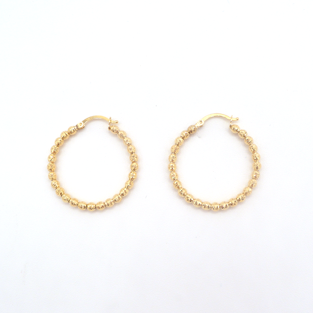 Yes Fly me To The Moon Rocks Hoop Earrings Pure 10K Yellow Gold - STF DIAMONDS