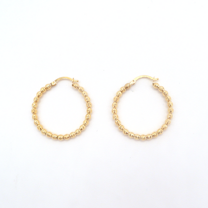 Yes Fly me To The Moon Rocks Hoop Earrings Pure 10K Yellow Gold - STF DIAMONDS