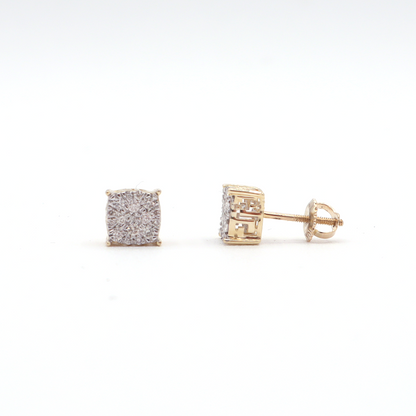 Vera Frame Pavé Stud Diamond Earrings 10K Yellow Gold - STF DIAMONDS