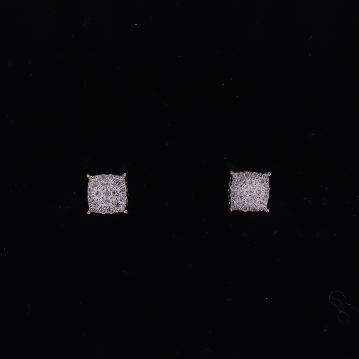 Vera Frame Pavé Stud Diamond Earrings 10K Yellow Gold - STF DIAMONDS