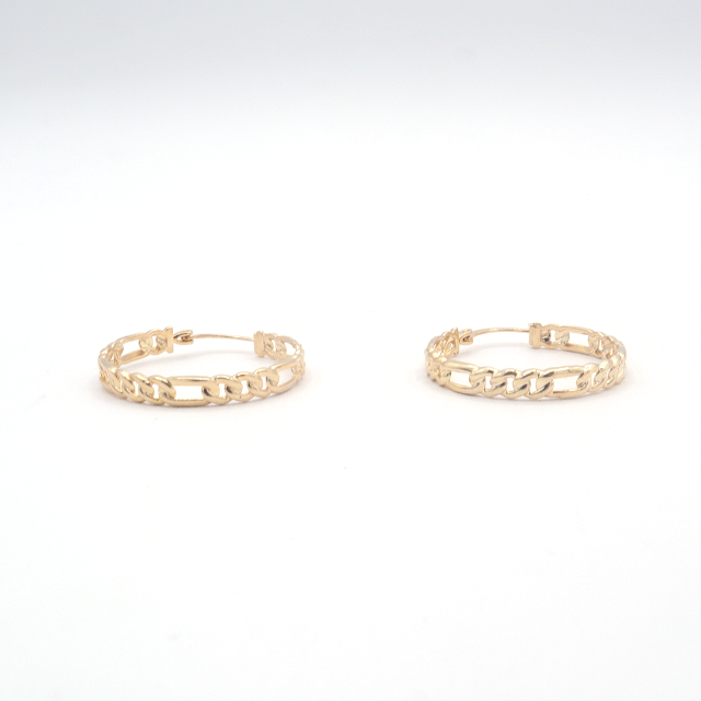 My Hero Your Figaro Hoop Earrings Pure 10K Yellow Gold - STF DIAMONDS