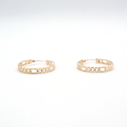 My Hero Your Figaro Hoop Earrings Pure 10K Yellow Gold - STF DIAMONDS