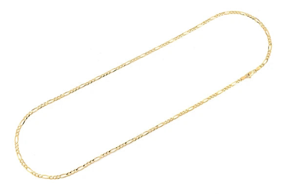 14K Solid Gold 3mm Figaro Chain 16-26"