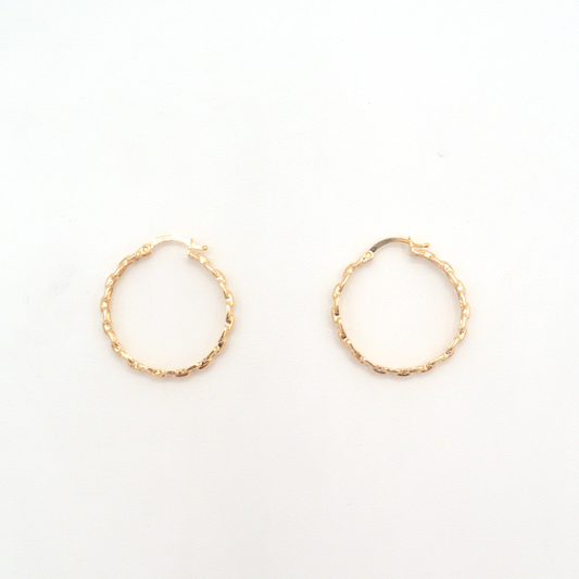 Rolo Yoyo Hoop Earrings Pure 10K Yellow Gold - STF DIAMONDS