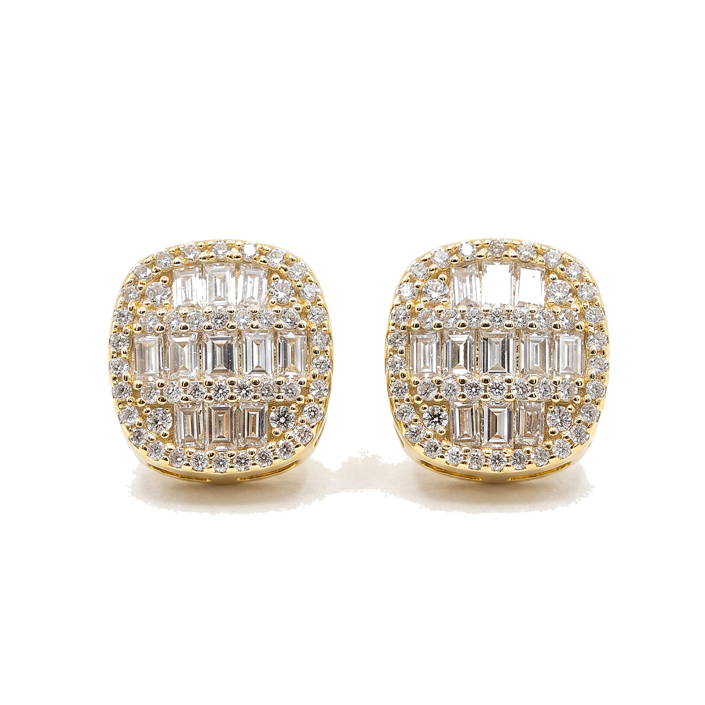 Circulo Diamante — Diamond Rounded Circle Earrings, 10K Yellow Gold