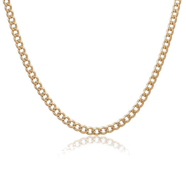 10K Solid Yellow Gold 3.5mm Fat Cuban Chain Necklace 16-26"