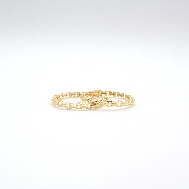 10K Solid Yellow Gold Diamond-Cut Rolo Yoyo Hoop Earrings