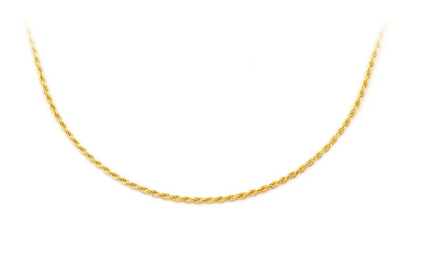 14K Solid Gold Twisted 1mm Rope Chain 16-24"