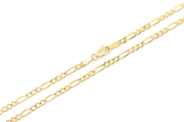 14K Solid Gold 3mm Figaro Chain 16-26"