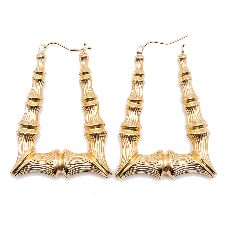Knock Knock — Door Knocker Hoops 1.5", 10K Yellow Gold