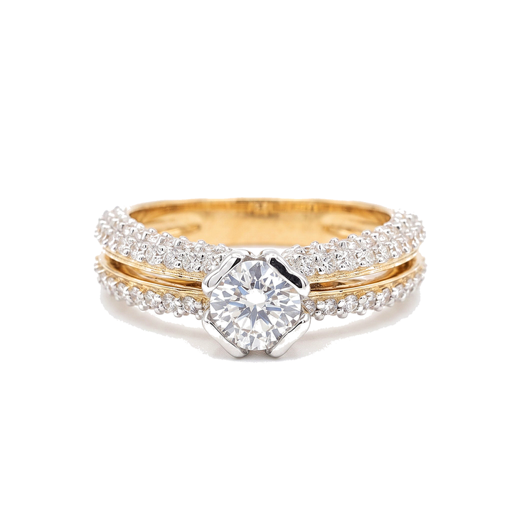 14K Solid Yellow Gold Solstice — Round Lab-Grown Diamond Ring