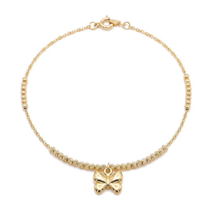Lazo Anklet — Bow Anklet, 10K Yellow Gold