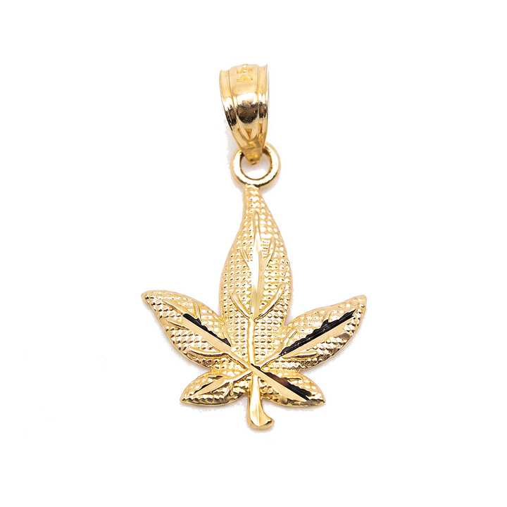 Micro Leaf — Micro Leaf Pendant, 10K Yellow Gold