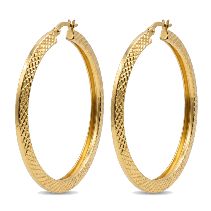 Prisma — Faceted Prism Hoops 2", 10K Yellow Gold