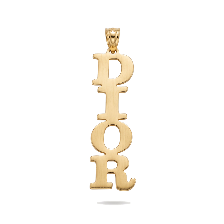 10K Solid Gold Diamond-Cut 'Dior' Single Nameplate
