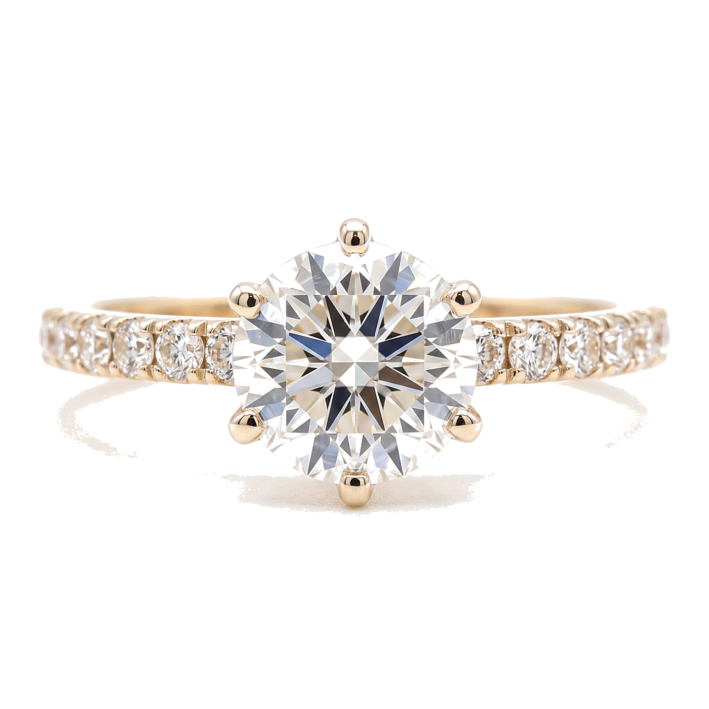 14K Yellow Gold First Light — Round Lab-Grown Diamond Wedding Ring