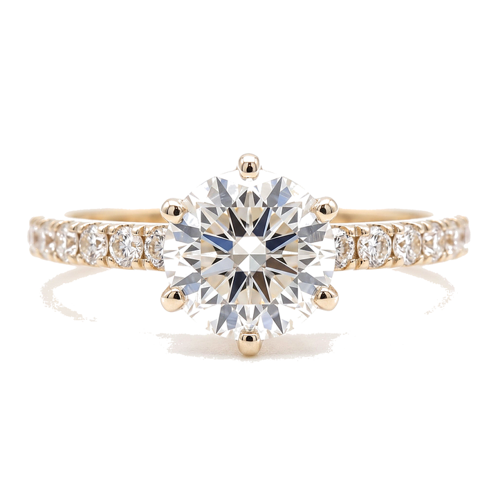 14K Yellow Gold First Light — Round Lab-Grown Diamond Wedding Ring