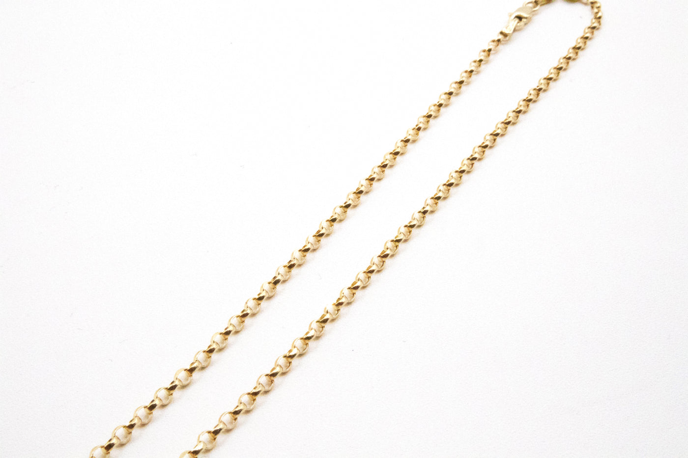 10K Solid Gold 4mm Rolo Link Chain 16-24"
