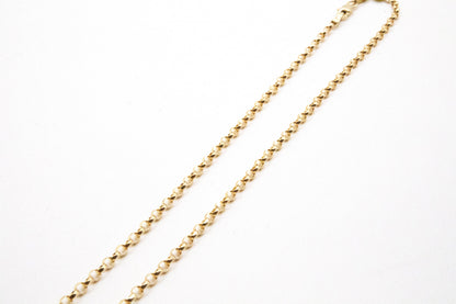 10K Gold 4mm Rolo Link Chain STF Diamonds