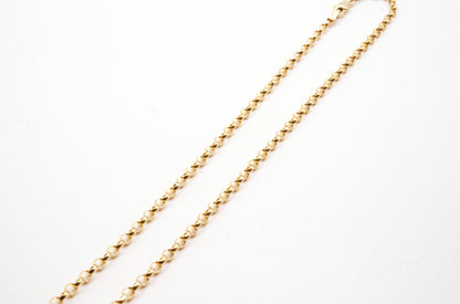 10K Gold 4mm Rolo Link Chain STF Diamonds