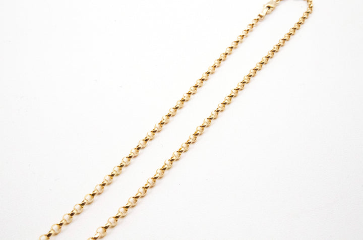 10K Solid Gold 4mm Rolo Link Chain 16-24"