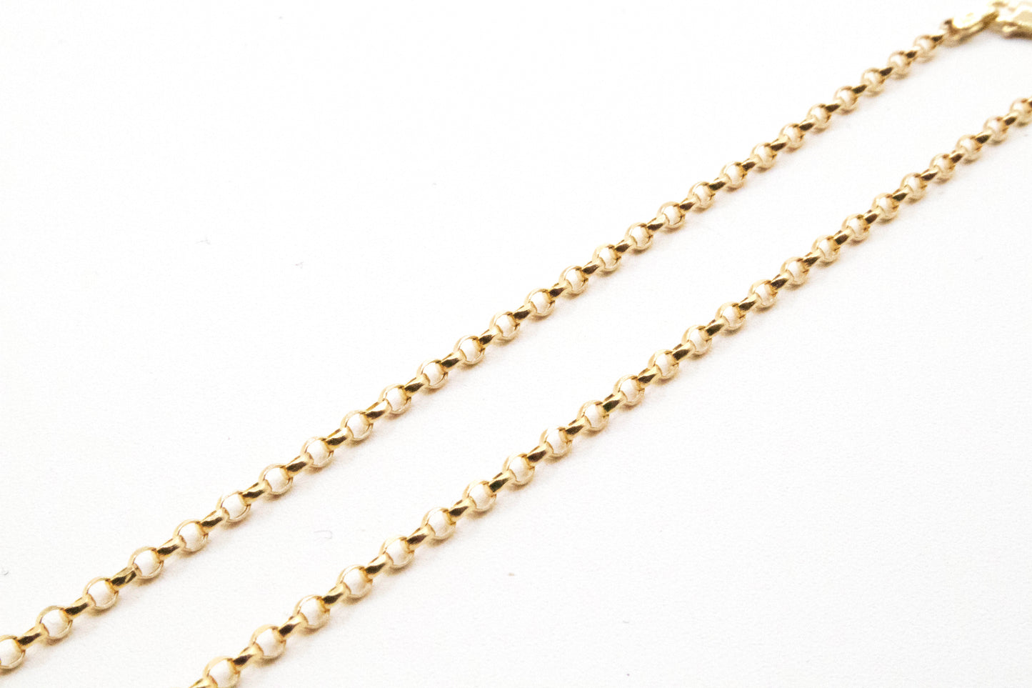 10K Gold 4mm Rolo Link Chain STF Diamonds