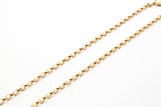 10K Gold 4mm Rolo Link Chain STF Diamonds