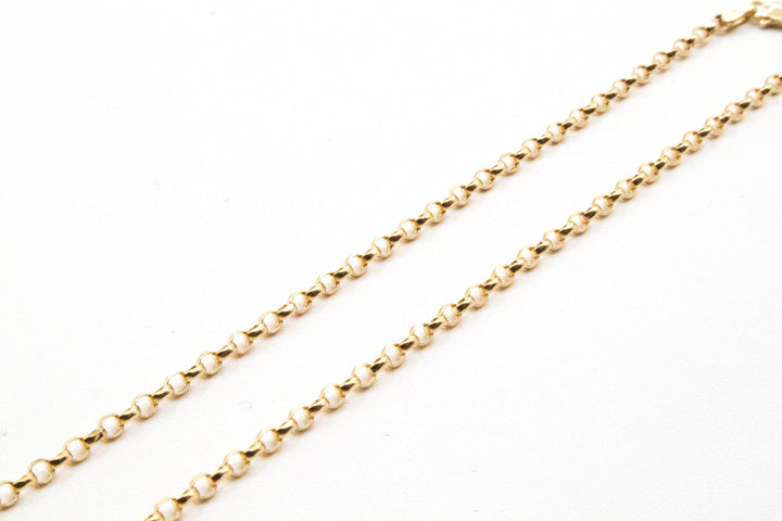 10K Solid Gold 4mm Rolo Link Chain 16-24"